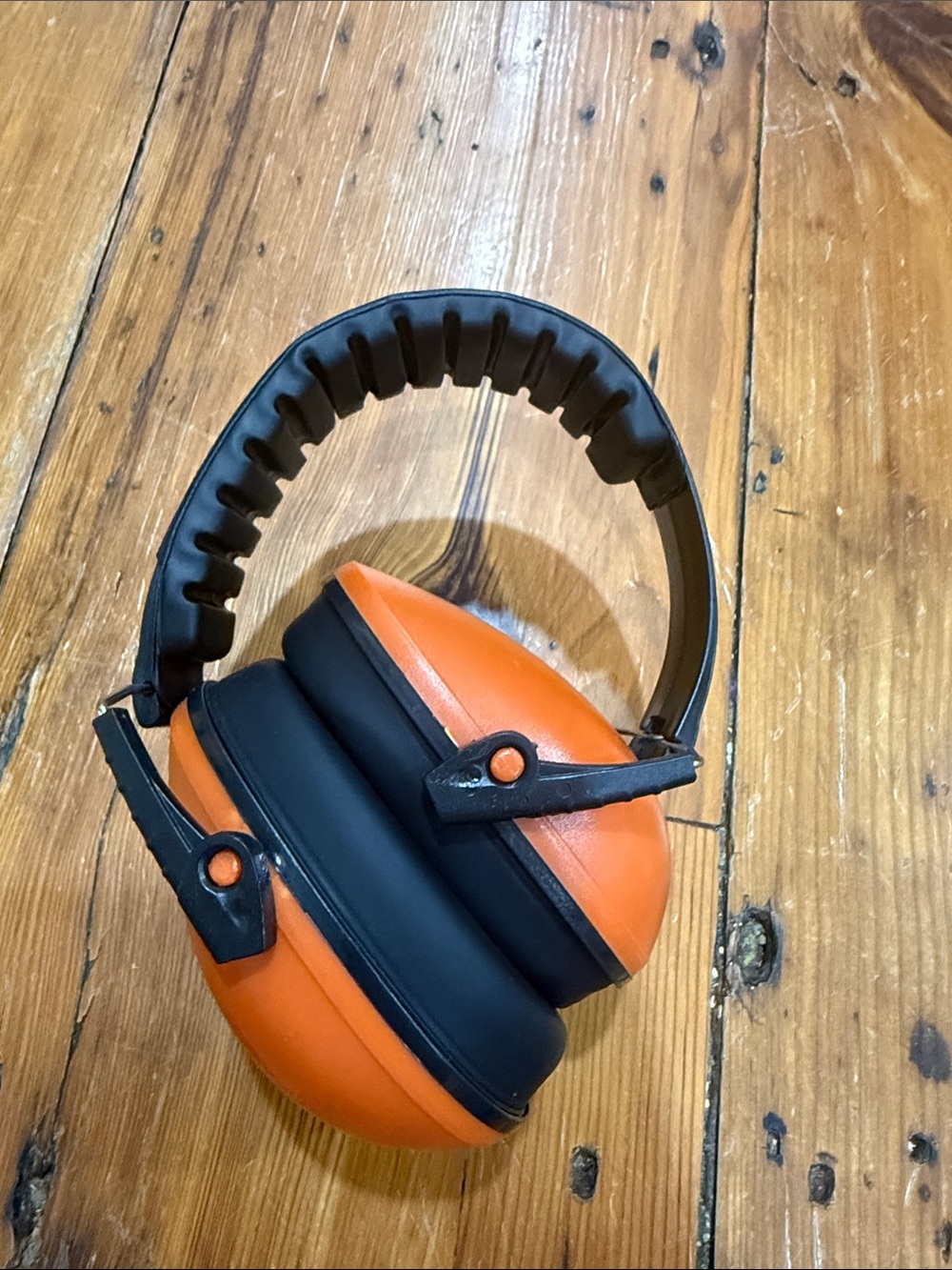 Over-Ear Hearing Protection Headphones — Orange/Black kid size